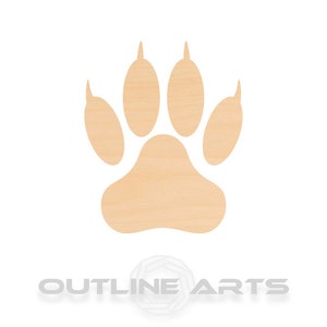 Unfinished Wooden Lion Paw Craft Shape