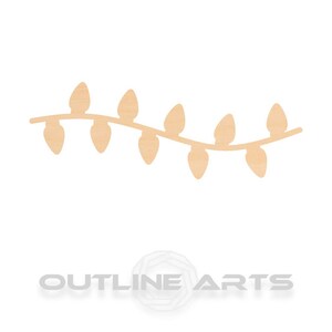 Christmas Lights Wood Cutout, Birch Unfinished (DIY Craft Shape)
