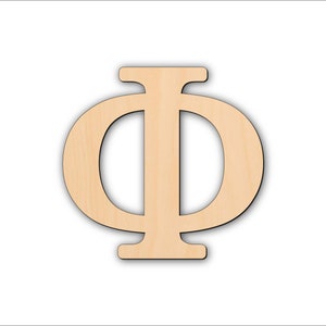 Unfinished Wooden Phi Craft Shape