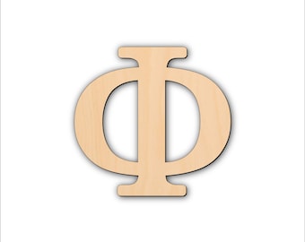 Unfinished Wooden Phi Craft Shape