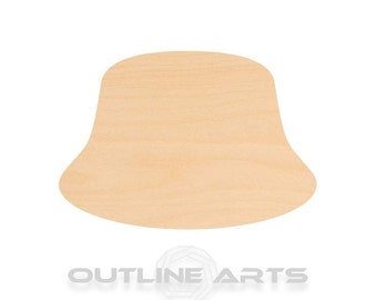 Unfinished Wooden Bucket Hat Craft Shape