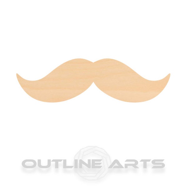 Unfinished Wooden Mustache 2 Craft Shape