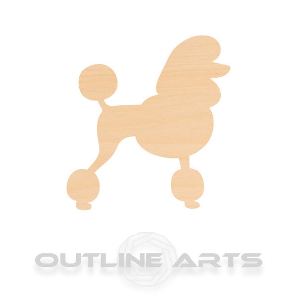 Unfinished Wooden Poodle Craft Shape