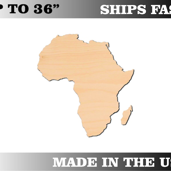 Unfinished Wooden Africa Craft Shape