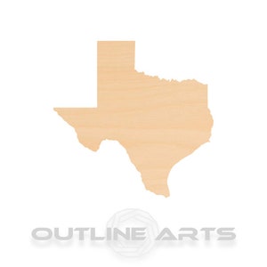 Unfinished Wooden Texas Craft Shape