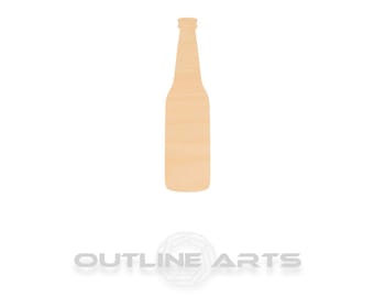 Beer Bottle Wood Shape, Birch Craft Cutout (Unfinished)