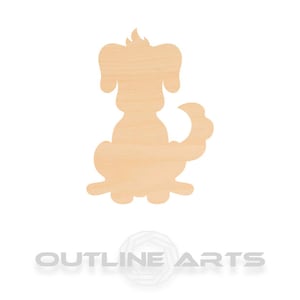 Unfinished Wooden Dog Craft Shape