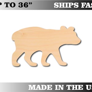 Unfinished Wooden Bear Cub Craft Shape