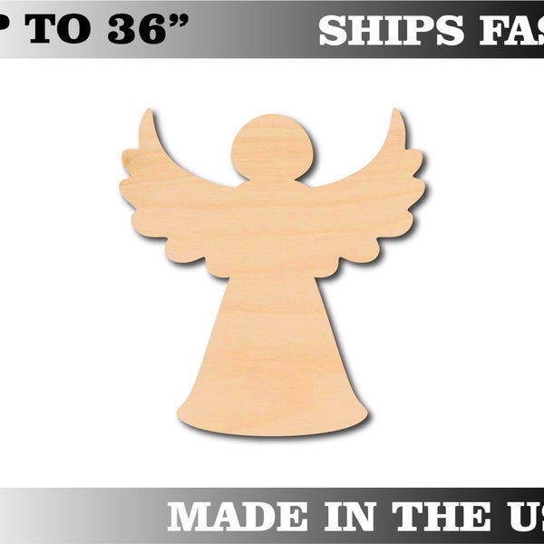 Unfinished Wooden Angel Craft Shape