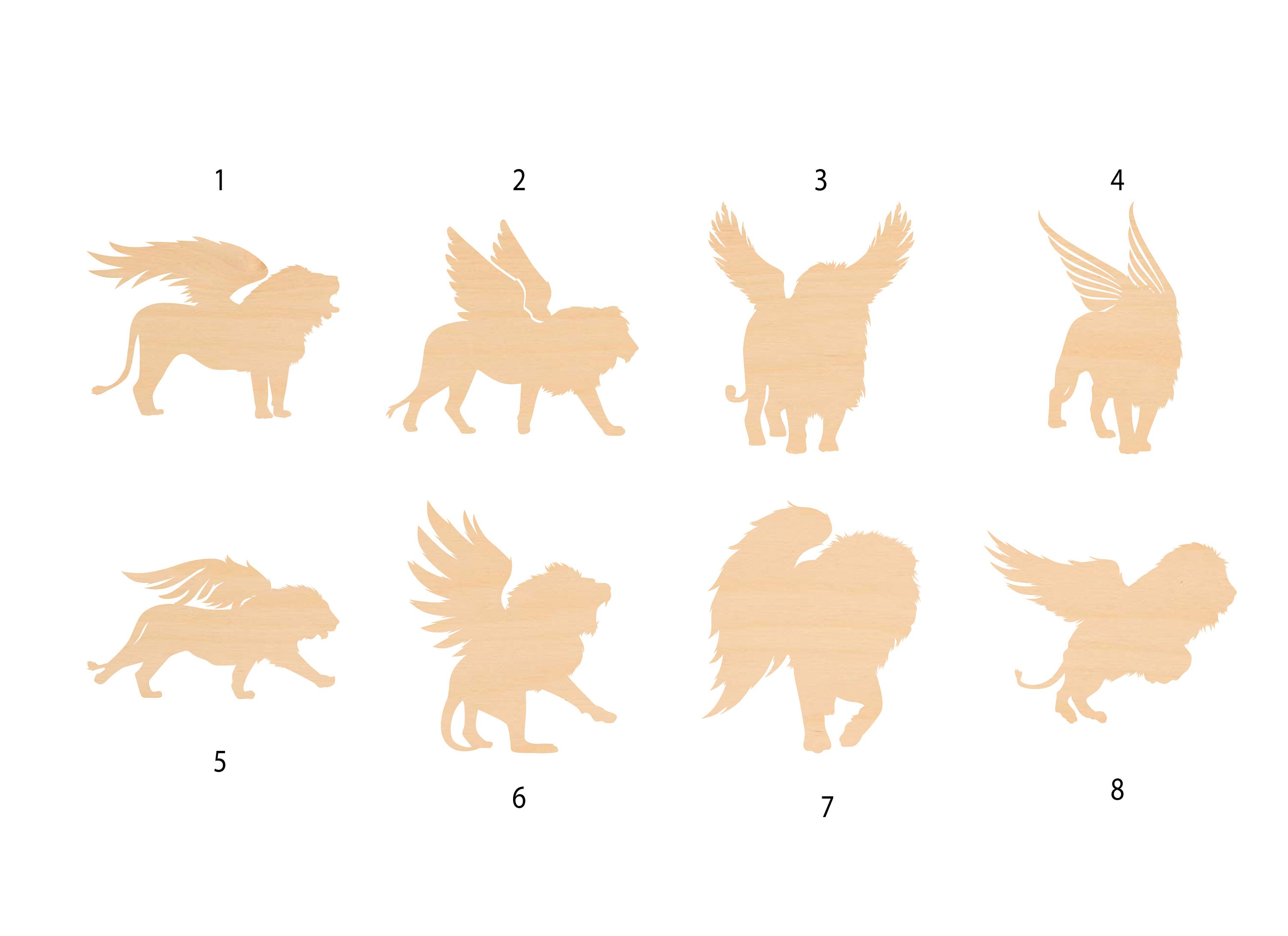 Forma de león alado de madera inacabada / suministro artesanal | Etsy