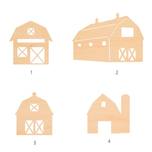 Unfinished Wooden Barn Craft Shape