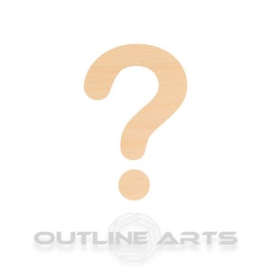 May include: A wooden question mark cutout, perfect for crafting projects or home decor.