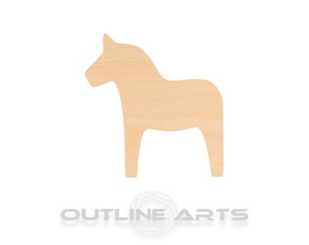 Unfinished Wooden Dala Horse Craft Shape