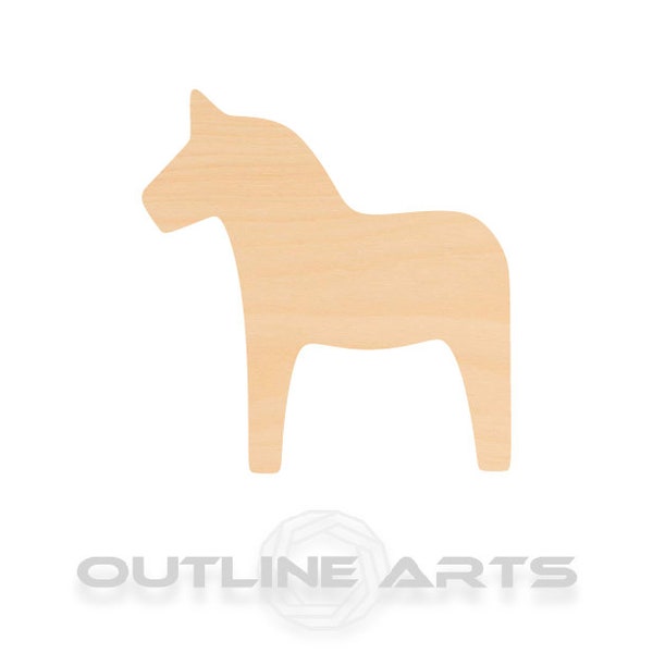 Unfinished Wooden Dala Horse Craft Shape