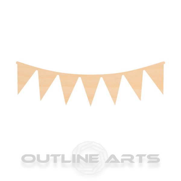 Unfinished Wooden Pennant Banner Craft Shape