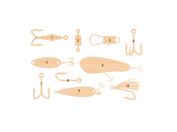 Unfinished Wooden Fishing Tackle Craft Shape