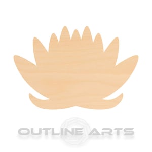 Unfinished Wooden Lotus Flower Craft Shape