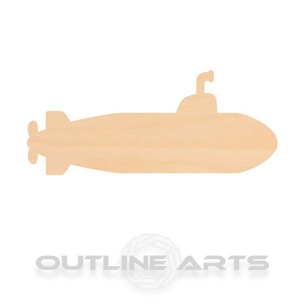 Unfinished Wooden Submarine Craft Shape