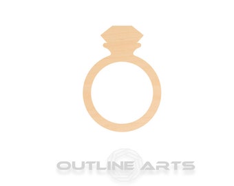 Unfinished Wooden Diamond Ring Craft Shape