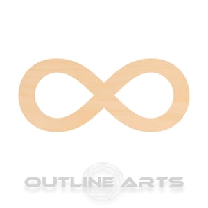 May include: A wooden cutout of an infinity symbol. The symbol is a continuous loop, representing eternity.