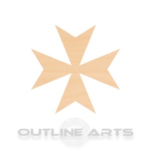 Unfinished Wooden Maltese Cross Craft Shape