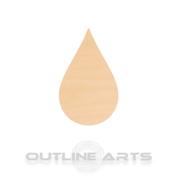 Unfinished Wooden Raindrop Craft Shape