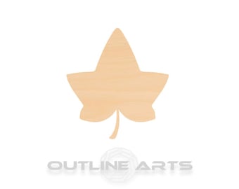 Ivy Leaf Wood Cutout: Birch Craft Shape, Unfinished for Painting