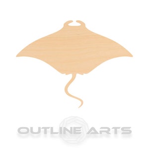 Unfinished Wooden Manta Ray Craft Shape