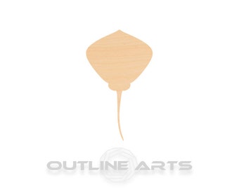 Birch Stingray Wood Cutout: Laser-Cut Shape for Painting