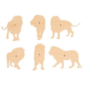 Unfinished Wooden Lion Craft Shape