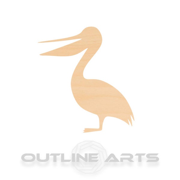 Unfinished Wooden Pelican Craft Shape