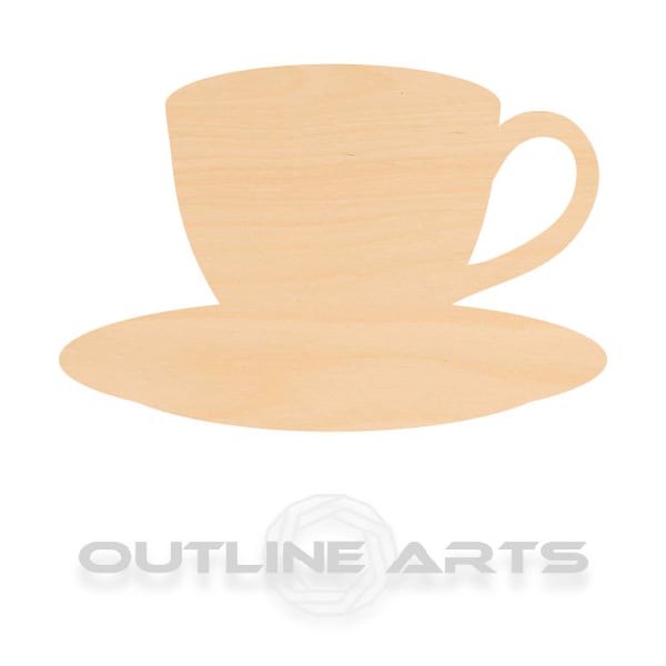 Unfinished Wooden Coffee Cup Craft Shape