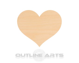 Birch Wood Heart Shape, Craft Cutout, Smooth Finish (Multiple Sizes)
