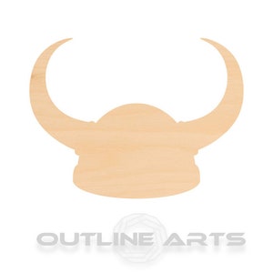 Unfinished Wooden Viking Helmet Craft Shape