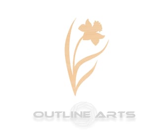 Daffodil Birch Wood Cutout, Flower Craft Shape (Unfinished, Paint Ready)