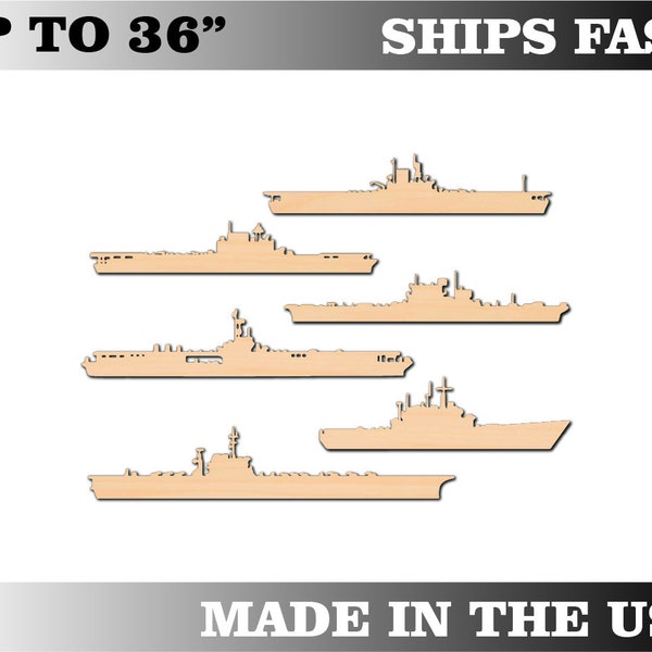Unfinished Wooden Aircraft Carrier Craft Shape