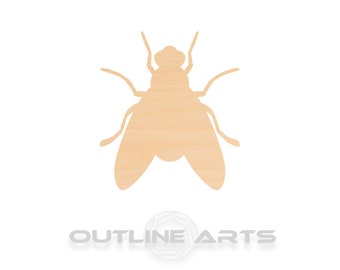 Birch Wood Fly Cutout: Unfinished Laser-Cut Craft Shape