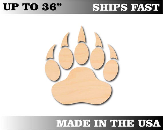 Unfinished Wooden Bear Paw Print Shape | Craft Supply **Bulk Pricing Available** SHIPS FAST*thicknesses are NOMINAL*