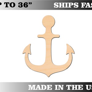 Unfinished Wooden Anchor Craft Shape