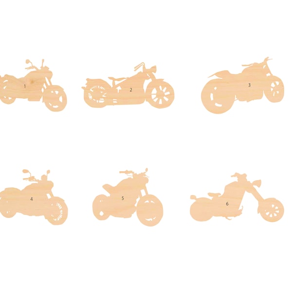 Unfinished Wooden Motorcycle Craft Shape