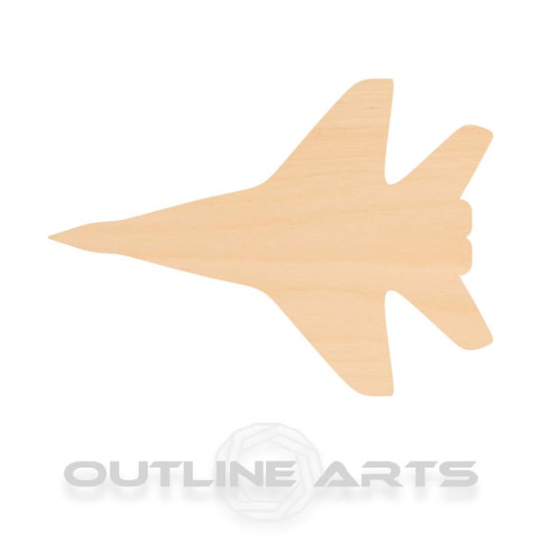 Unfinished Wooden Jet Fighter Craft Shape