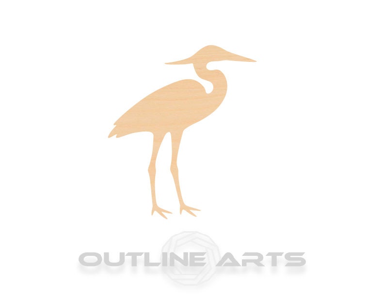 Unfinished Wooden Heron Craft Shape