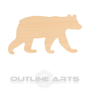Unfinished Wooden Black Bear Craft Shape
