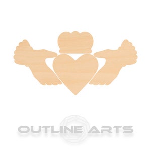 Unfinished Wooden Claddagh Craft Shape