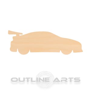 Unfinished Wooden Race Car Craft Shape