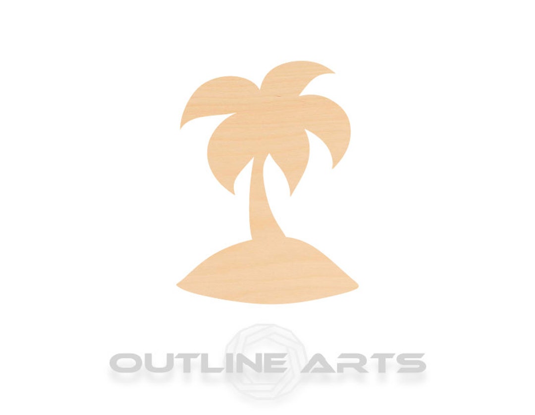 Unfinished Wooden Island Palm Tree Shape Craft Supply bulk Etsy