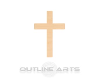 Wood Cross Shape: Unfinished Birch Craft Cutouts (1" to 30")
