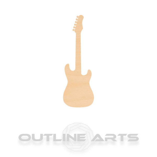 Unfinished Wooden Electric Guitar Craft Shape