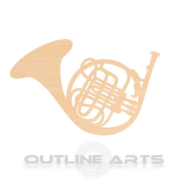 Unfinished Wooden French Horn Craft Shape