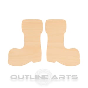 Unfinished Wooden Santa Boots Craft Shape